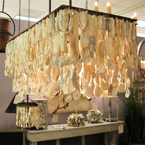 By sherry on june 19, 2018. Oyster shell lighting fixture | Shell chandelier ...