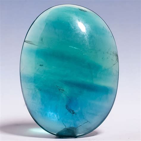 Natural Blue Fluorite Loose Gemstone Cabochon 52 X 39 X 14 Etsy
