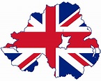 Grande bandera mapa de Irlanda del Norte | Irlanda del Norte | Reino ...