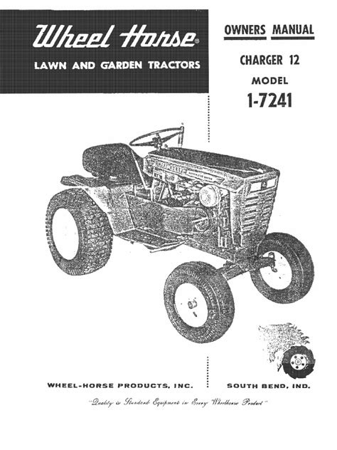 Wheelhorse Charger 12 Manual 1 7241 P Tractor Brake