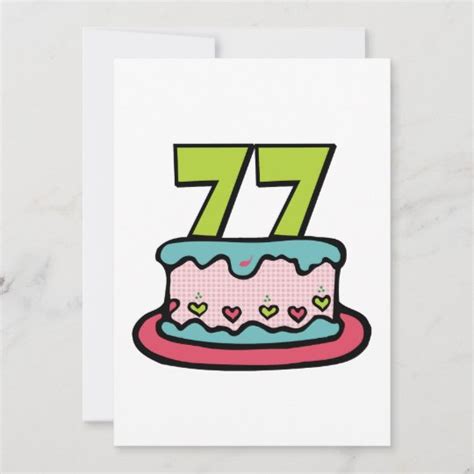 77 Year Old Birthday Cake Card