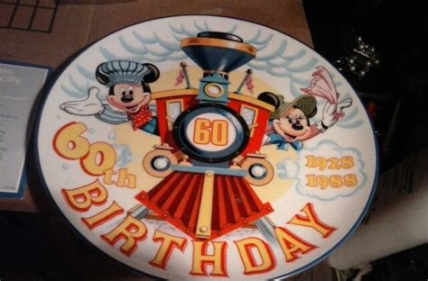 Disney Mickeyminnie Mouse 60th Birthday Collectible Plate Large 10 And 1