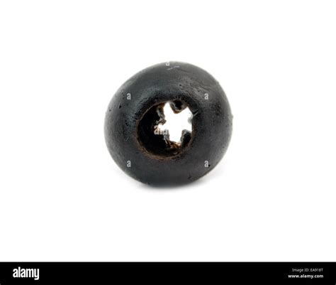Single Black Olive Isolated On White Stock Photo Alamy