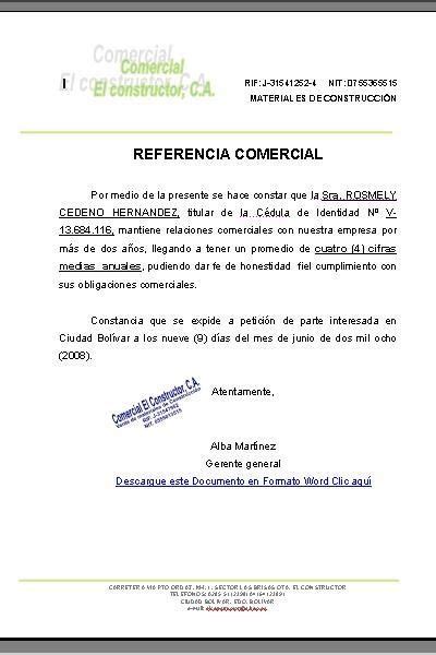 Modelo De Carta De Recomendacion Comercial En Colombia