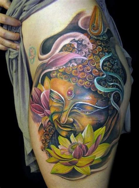 Colorful Buddha And Lotus Tattoo By Tony Mancia Tattooimages Biz