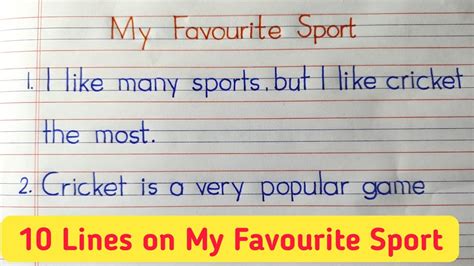 10 Lines On My Favourite Sport My Favourite Game Essay My