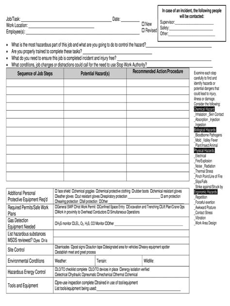 35 Printable Job Safety Analysis Forms And Templates Vrogue Co