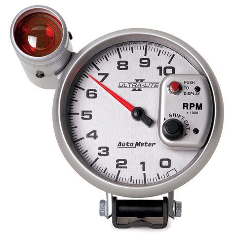 Autometer 4999 Gauge Tachometer 5in 10k Rpm Pedestal Wext Shift