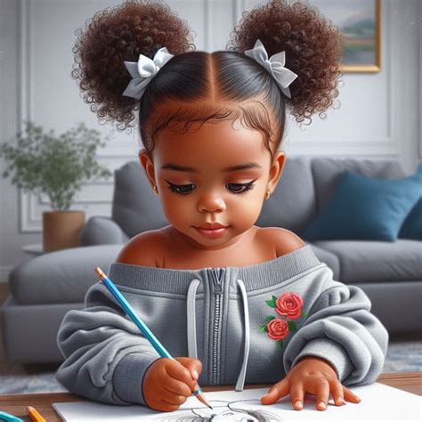 Cute Little Black Girl Digital Art Wall Art Printable Art Printable