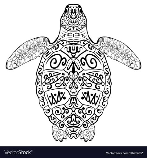 Stylized Decoration Zentangle Turtle Royalty Free Vector