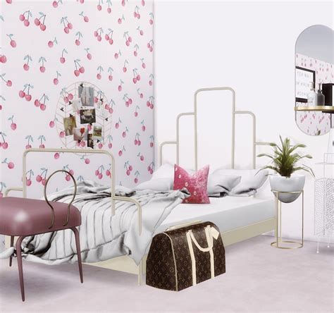 Cherry Bedroom 🍒 Thanks To The Cc Creators Sims 4