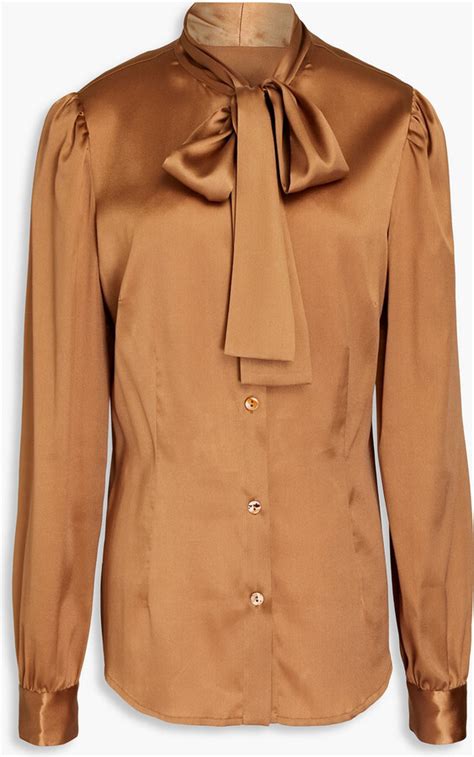 dolce and gabbana pussy bow stretch silk satin blouse shopstyle