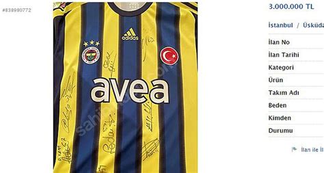 Alex Imzalı Fenerbahçe Forması 3 Milyon Liraya Satışta