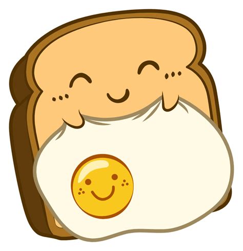 Kawaii Sleeping Toast With Egg Sticker Artofit
