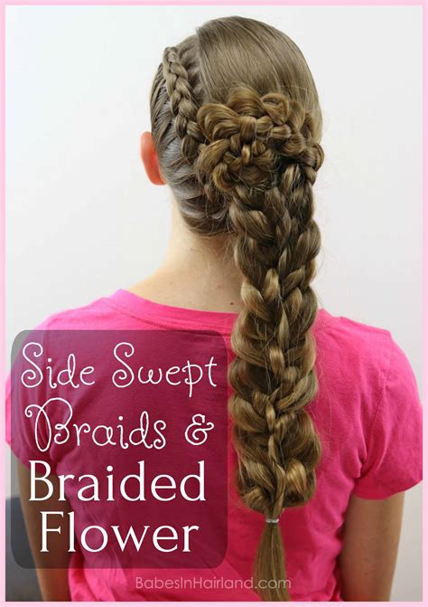 Side Swept Braids And Braided Flower An Edgy But Elegant Braid Hairstyle