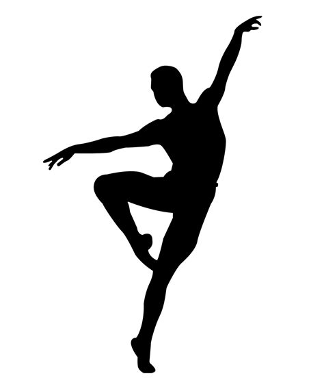 Silueta De Un Masculino Bailarín En Un Ballet Saltar 23815666 Vector En