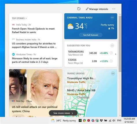 How To Disable The Weather Widget From The Windows 10 Taskbar Ghacks