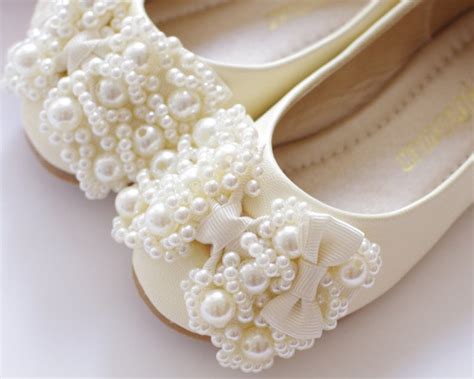 Ivory Flower Girl Shoes Toddler Girl Shoespearl Party Etsy