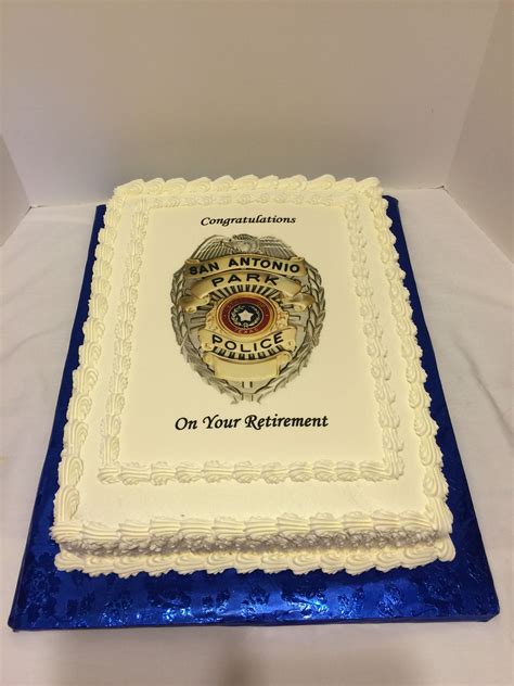 See more party ideas at catchmyparty.com! Police retirement cake … | Retirement party cakes ...