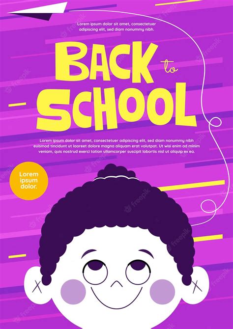 Free Vector Cartoon Back To School Vertical Poster Template