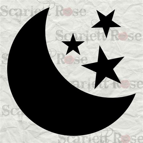 Moon And Stars Svg Svg File For Cricut And Silhouette