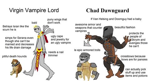 Virgin Vampire Lord Vs Chad Dawnguard Relderscrolls