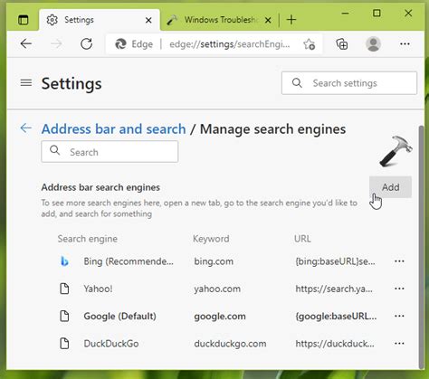Change Search Engine In Microsoft Edge Chromium