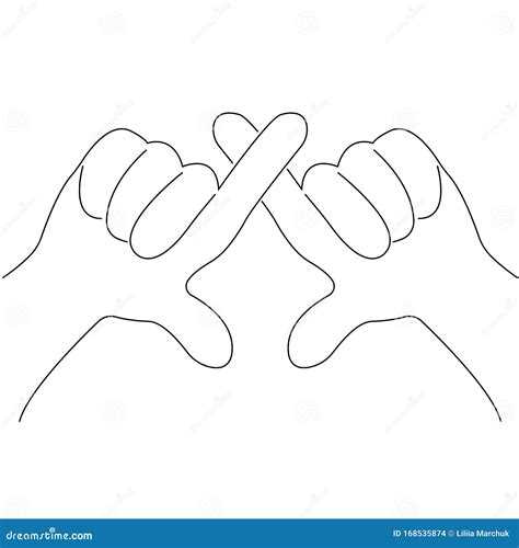 Contour Gesture Of Two Hands With Crossed Index Fingers Prohibition