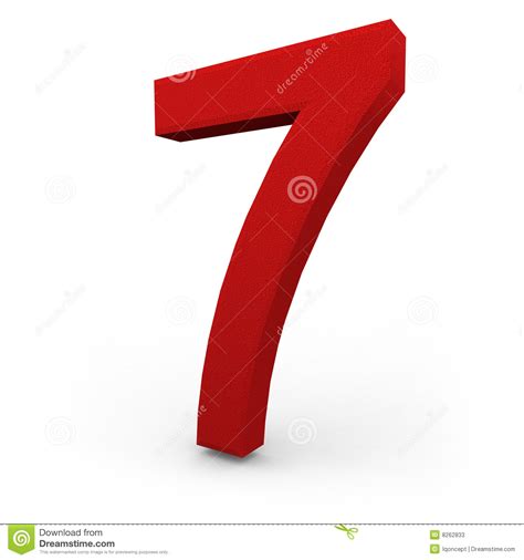 Number Seven On White Background Stock Photos Image 8262833