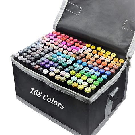 168 Colors Artist Alcohol Markers Dual Tips Marker Pens Permanent