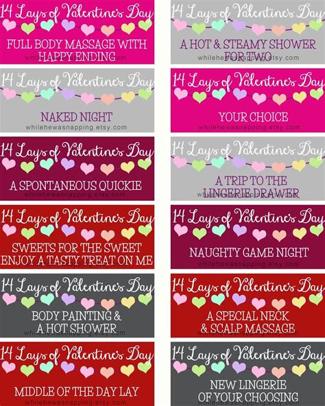 While He Was Napping Printable Couples Valentine Coupons