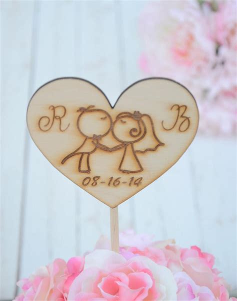 Personalized Heart Shaped Rustic Wedding Cake Topper 2535350 Weddbook