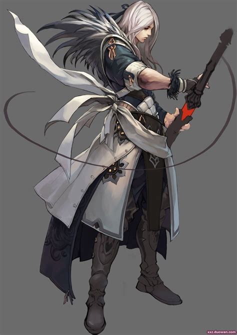 Male Whitehair Sword In 2020 Character Art Character