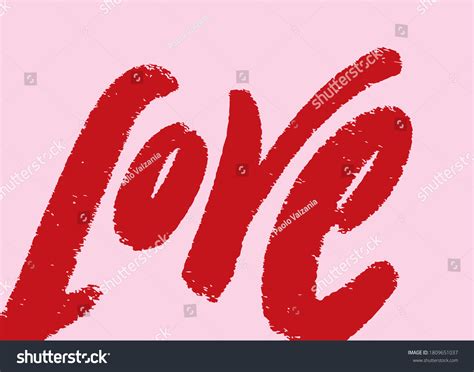 Love Calligraphy Valentines Day Hand Drawn Stock Vector Royalty Free