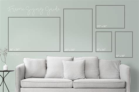 Frame Sizing Guide Wall Art Print Size Guide Download Now Etsy