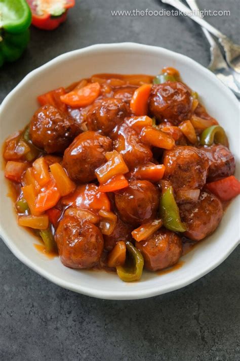 Vegan Sweet And Sour Meatballs Filipino Bola Bola The Foodie Takes Flight