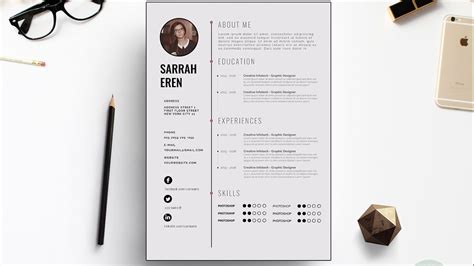 This curriculum vitae template uses a table style format, with the section headings. Clean CV Template Design | Photoshop Tutorial - YouTube