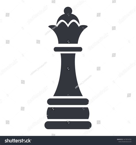 Vector Black Chess Queen Icon เวกเตอร์สต็อก ปลอดค่าลิขสิทธิ์