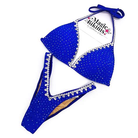 Bikini No22 Royal Blue Lycra With Mixed Crystals Magic Bikinis The