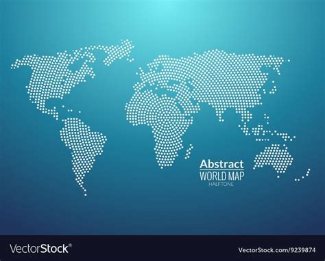 3d Abstract World Map Planet Dot Global Radial Halftone Concept