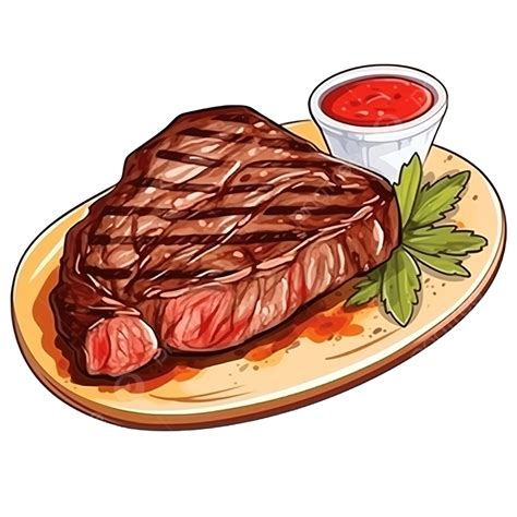 รูประบายสีการ์ตูนอาหารจานด่วนสเต็ก Png สเต็ก จาน อาหารขยะภาพ Png สำหรับการดาวน์โหลดฟรี