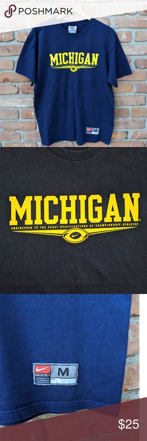 Vintage Nike U Of Michigan Football T Shirt Football Tshirts