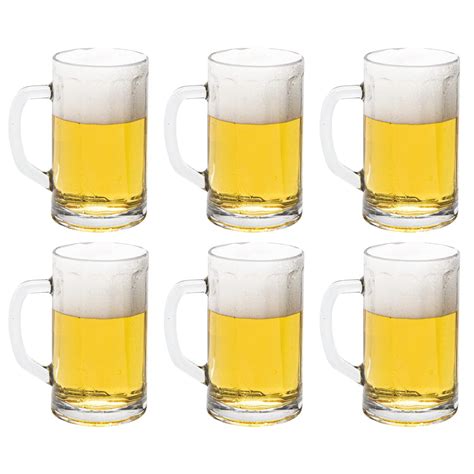 Vikko Beer Mug Set Of 6 Glass Beer Mugs 17 Ounce Dishwasher Safe