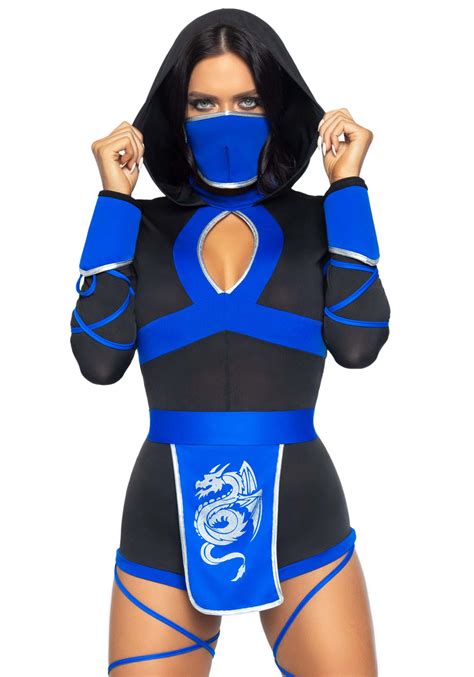 Women S Plus Size Sexy Blue Dragon Ninja Costume