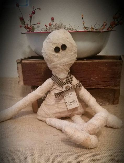 Primitive Mummy Rag Doll Halloween Decor Ofg Fapm Prim Etsy Halloween Doll Halloween Witch