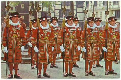 Yeomen Warders At The Tower Of London Vintage Postcard Etsy