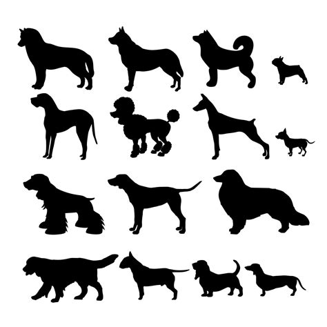 Collection Of Dog Breeds Silhouettes 3130853 Vector Art At Vecteezy
