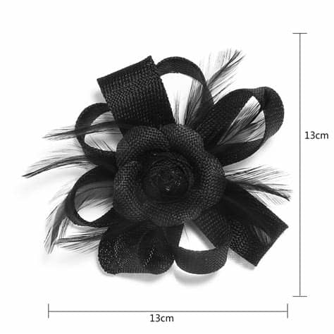 Browse our beautiful fascinator hats selection for a regal, elegant touch. AGF00216 - Black Feather & Flower Hair Fascinator On Clip