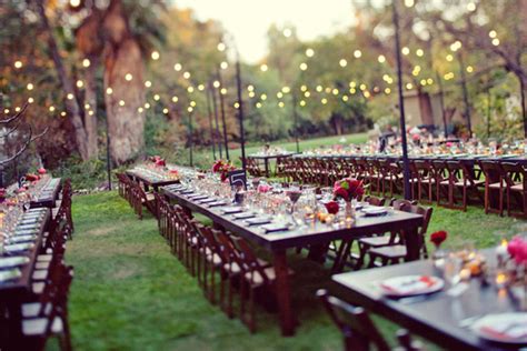 String lighting makes any outdoor wedding. Backyard Wedding | A Cup of Jo