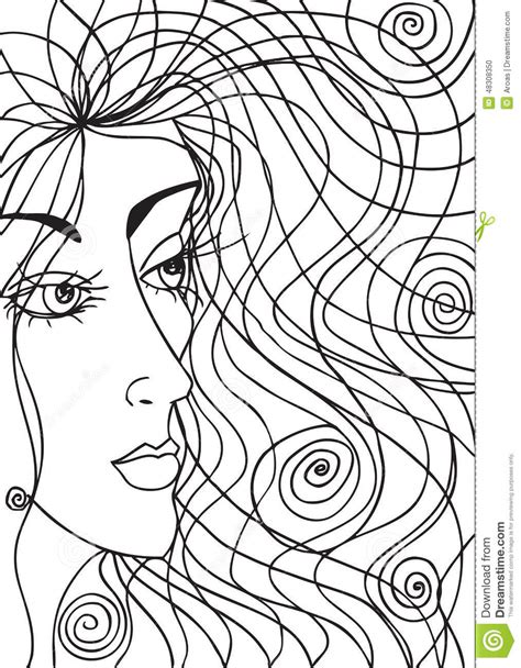 Abstract Sketch Of Woman Face Stock Vector Illustration